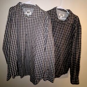 Joseph Abound 100% Cotton Plaid Button-Up Shirts 2 Pack Bundle Men's Size 2XL